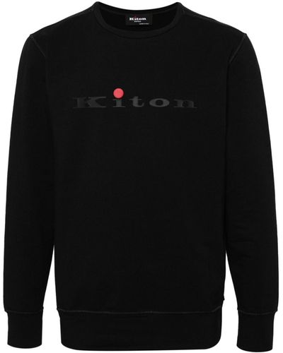 Kiton Rubberized-logo Sweatshirt - Black