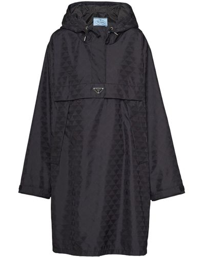 Prada Printed Nylon Raincoat - Zwart
