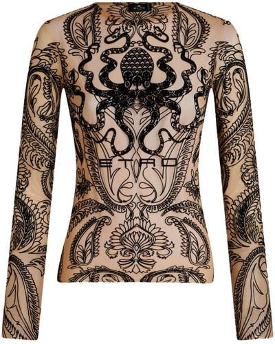 Etro Top Semi Trasparente - Marrone