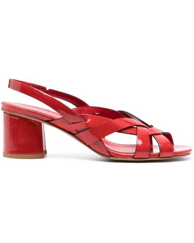 Roberto Del Carlo 65mm Patent Leather Sandals - Red