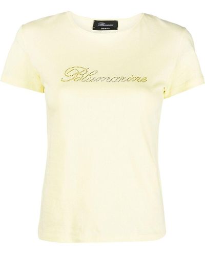 Blumarine Logo Crew-neck T-shirt - Yellow