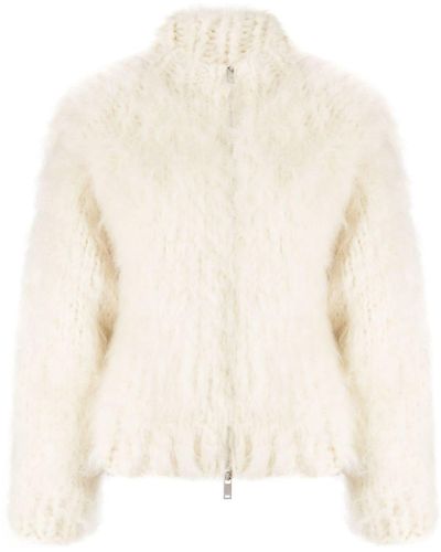 Jil Sander Cardigan a coste - Bianco