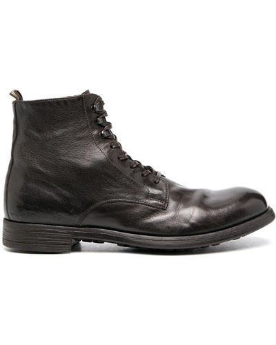 Officine Creative Buffalo Leather Lace-up Boots - Brown