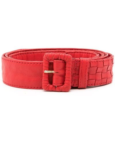 Amir Slama Woven Leather Belt - Red