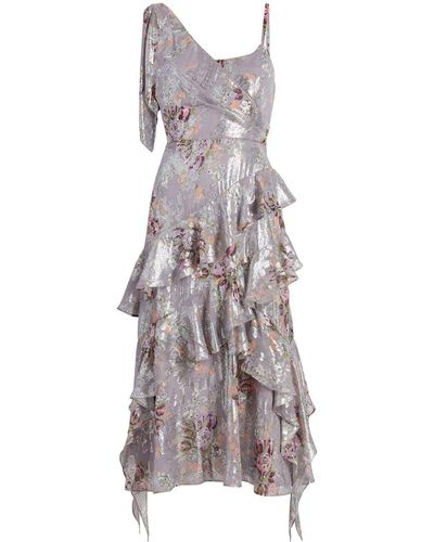 Cinq À Sept Trevor Floral-print Ruffled Dress - Gray