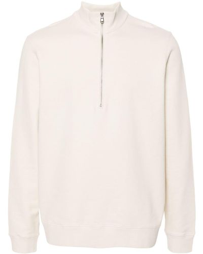 Sunspel Half-zipped Cotton Sweatshirt - Natural