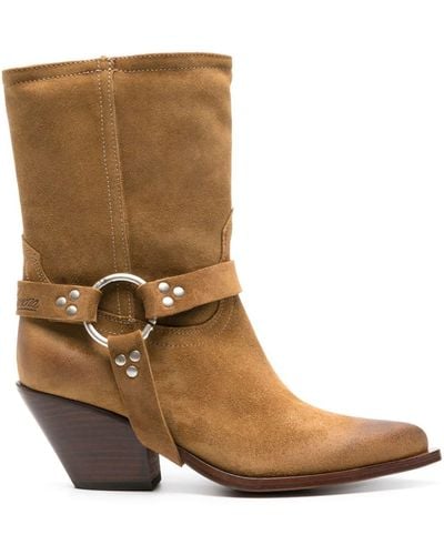 Sonora Boots Atoka Belt Suede Boots - Brown