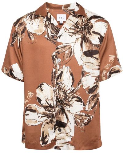CHE Hopper Floral-print Shirt - Brown