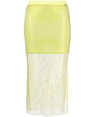 Patrizia Pepe Rhinestone-embellished Midi Skirt - Yellow