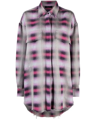 Amiri Checked Long-sleeved Shirt - Purple