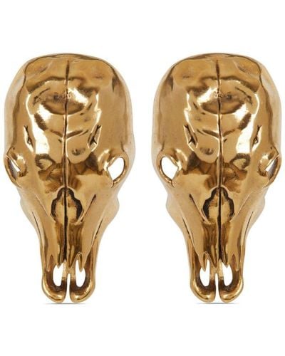 Balmain Buffalo-skull Earrings - Metallic