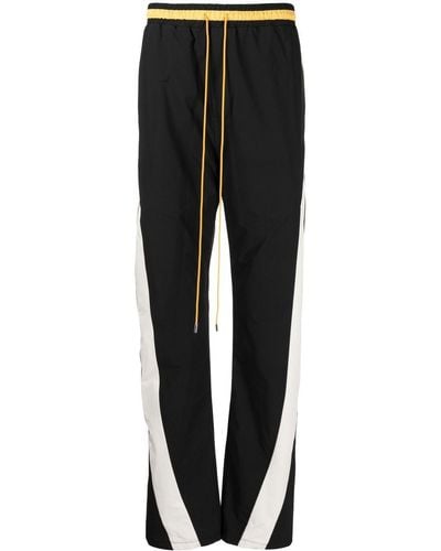 Rhude Pantalones de chándal con paneles laterales - Negro