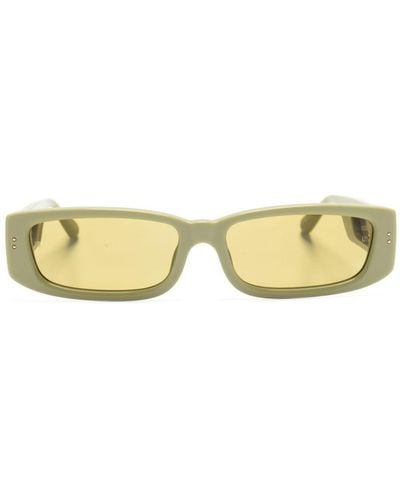 Linda Farrow Talita Rectangular-frame Sunglasses - Yellow