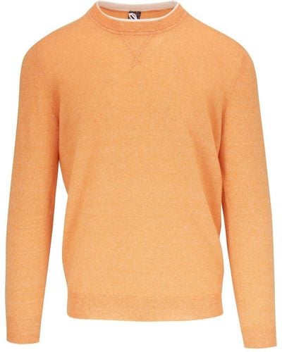 Fedeli Crew-neck Knit Sweater - Orange