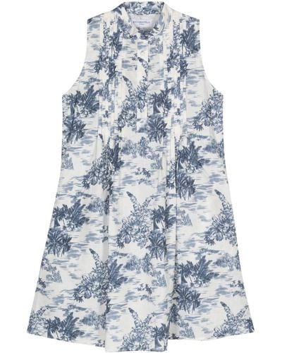 Evi Grintela Botanical-print Linen Dress - Blue