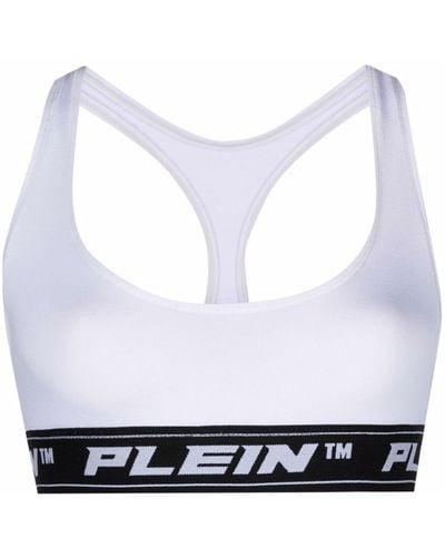 Philipp Plein Sujetador con logo - Blanco