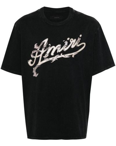 Amiri Logo-Printed Cotton T-Shirt - Black