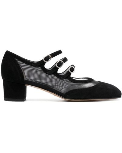 CAREL PARIS Mesh-panelled Suede Court Shoes - Black