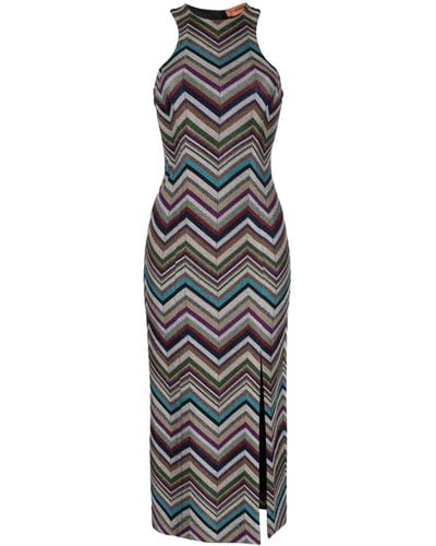 Missoni Chevron-print Midi Dress - Multicolour