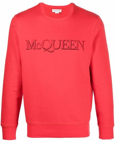 Alexander McQueen Sweatshirt mit Logo-Print - Rot