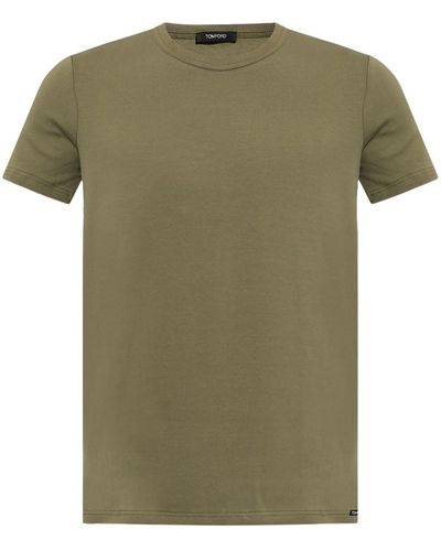 Tom Ford Logo-tag Jersey T-shirt - Green