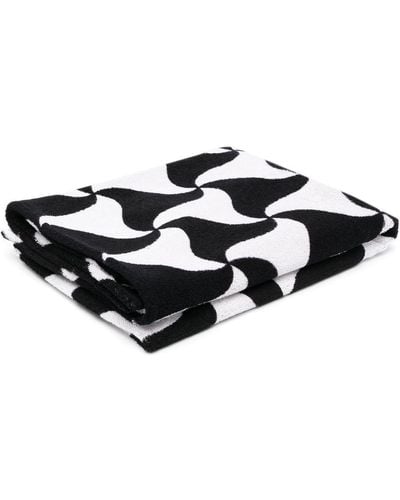 Bottega Veneta Abstract-print Beach Towel - Black