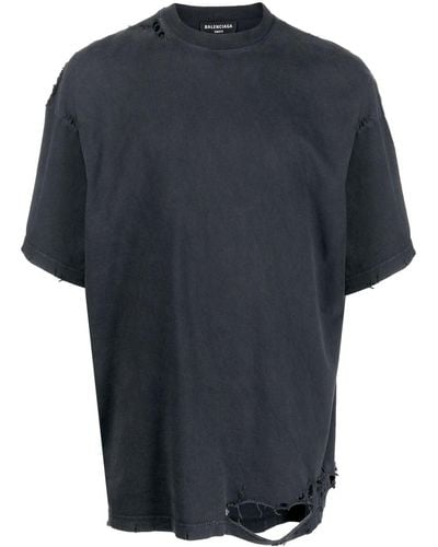 Balenciaga ダメージ Tシャツ - ブラック