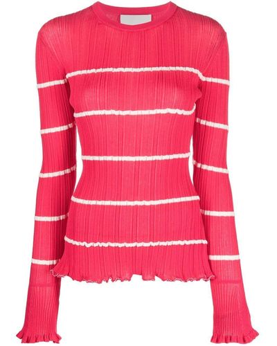 3.1 Phillip Lim Striped Ribbed-knit Top - Pink