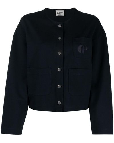 Claudie Pierlot Logo-embroidered Drop-shoulder Jacket - Black