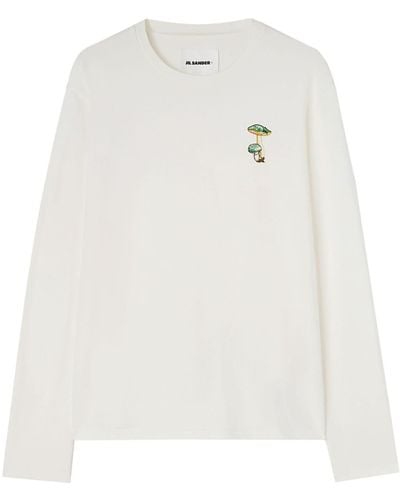 Jil Sander T-Shirt mit Rundhalsausschnitt - Weiß
