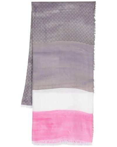 Gucci Ausgefranster Schal mit Streifen - Lila