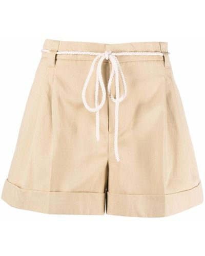 Twin Set Shorts con cintura lazada - Neutro