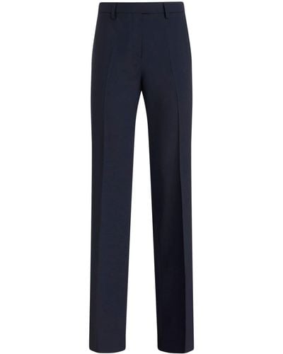 Etro Pantalon de tailleur plissé à taille haute - Bleu