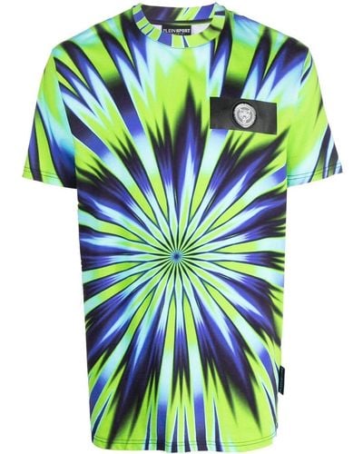 Philipp Plein T-shirt Met Tie-dye Print - Groen
