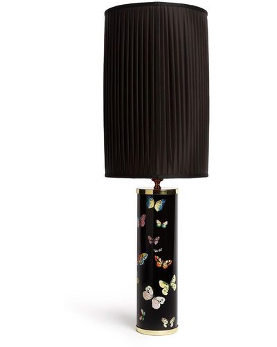 Fornasetti Abat-jour cylindrique à design plissé - Noir