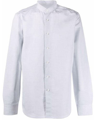 Dell'Oglio Camisa de manga larga sin cuello - Gris