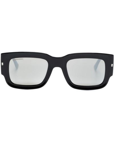 DSquared² Hype Logo-print Rectangle-frame Sunglasses - Black