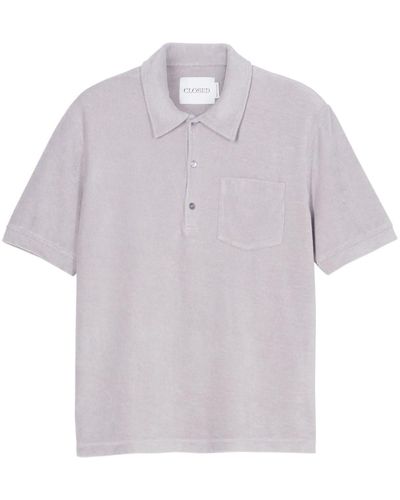 Closed Terry Cotton-blend Polo Shirt - White