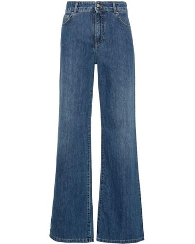 Moschino Halbhohe Straight-Leg-Jeans - Blau