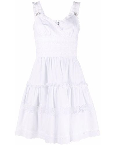 Dolce & Gabbana Broderie-anglaise Tiered Minidress - White