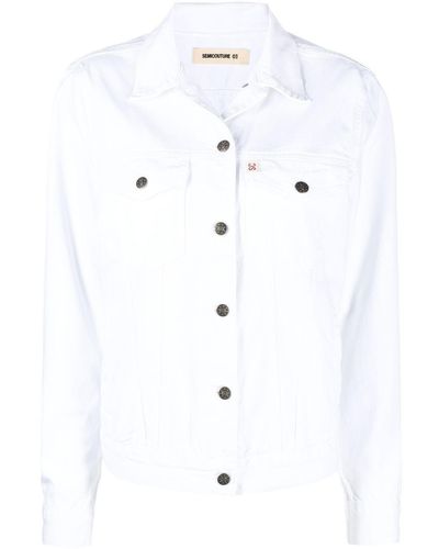 Semicouture Button-up Denim Jacket - White