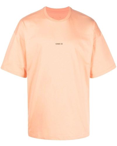 OAMC Graphic-patch Cotton T-shirt - Orange