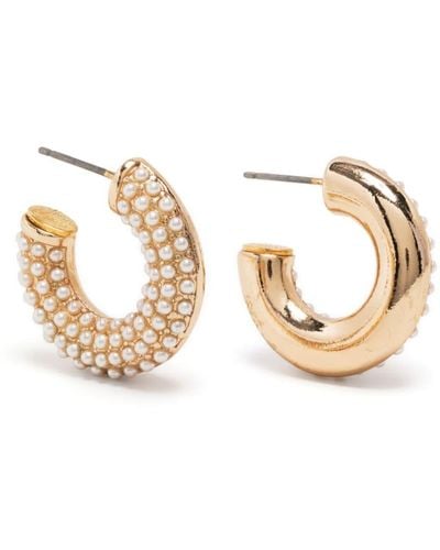 Kenneth Jay Lane Crystal-embellished Hoop Earrings - Metallic