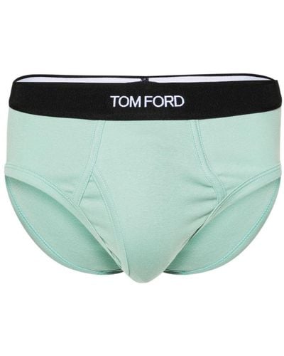Tom Ford Slip mit Logo-Bund - Grün
