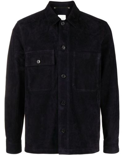 Paul Smith Hemdjacke aus Leder - Blau