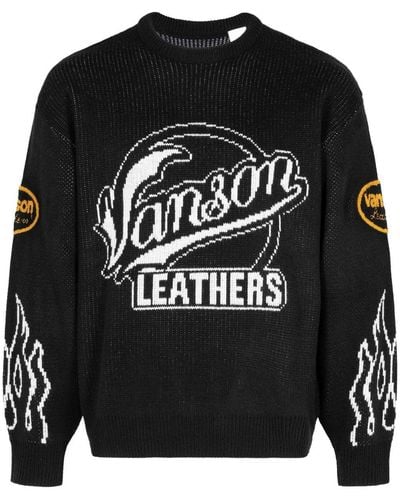Supreme X Vanson Leathers Pullover - Schwarz