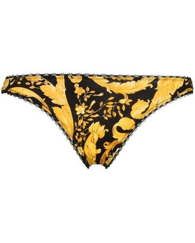 Versace Tanga con motivo Barocco - Amarillo