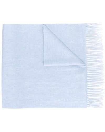 N.Peal Cashmere Large Woven Scarf - Blue