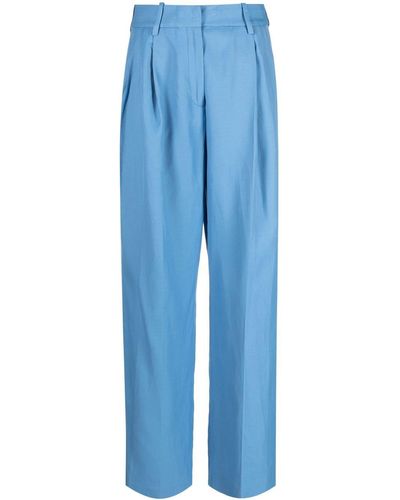 Loulou Studio Straight-leg Tailored Pants - Blue