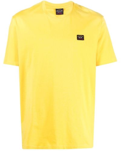 Paul & Shark T-Shirt mit Logo-Patch - Gelb